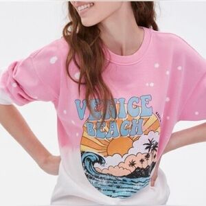 FOREVER 21 Beach Sweatshirt Womens Large Graphics Travel Vacation Ladies